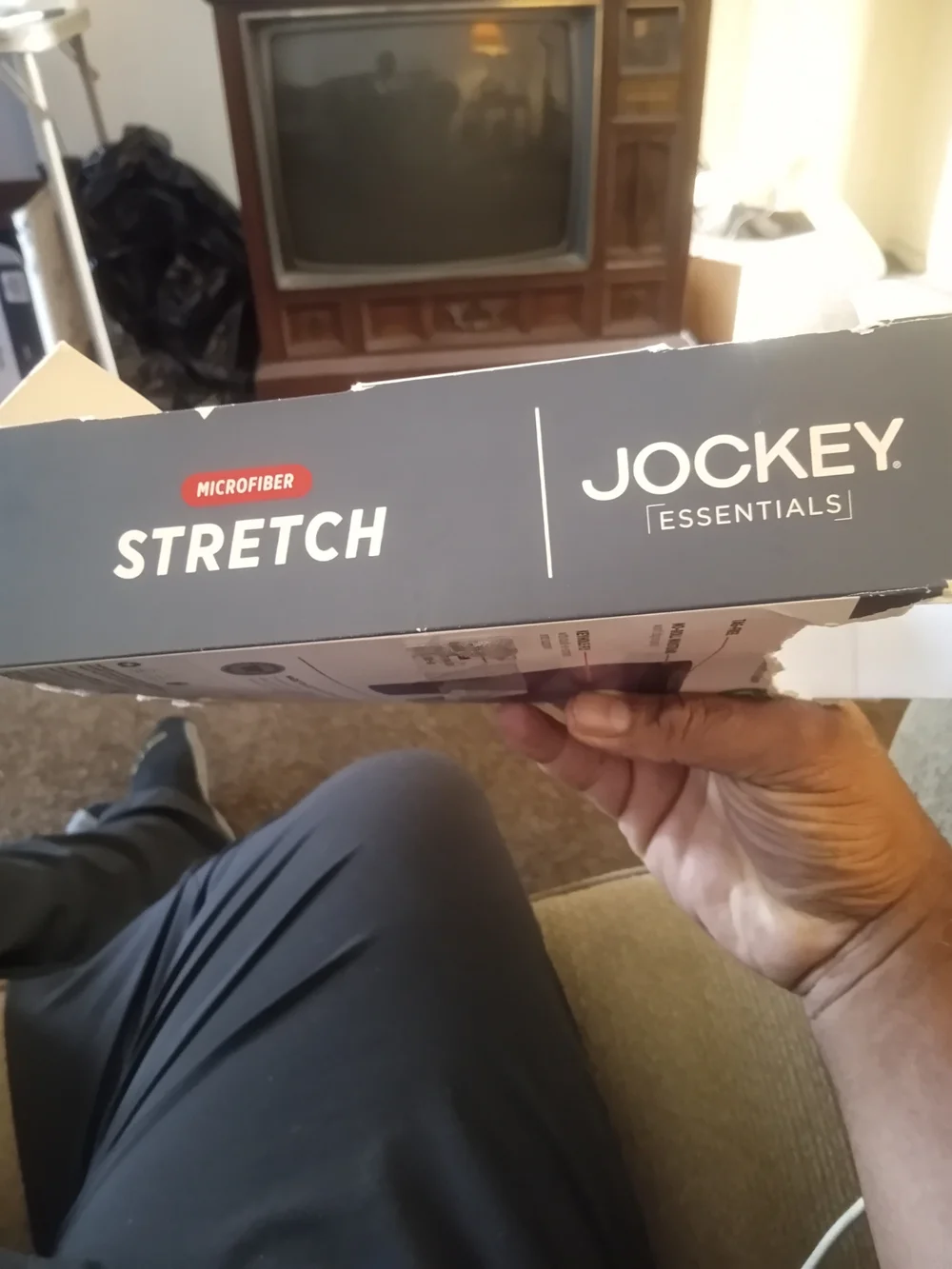 3 Pk Jockey Light Gray Performance Boxer Briefs with Dark Gray Waistband